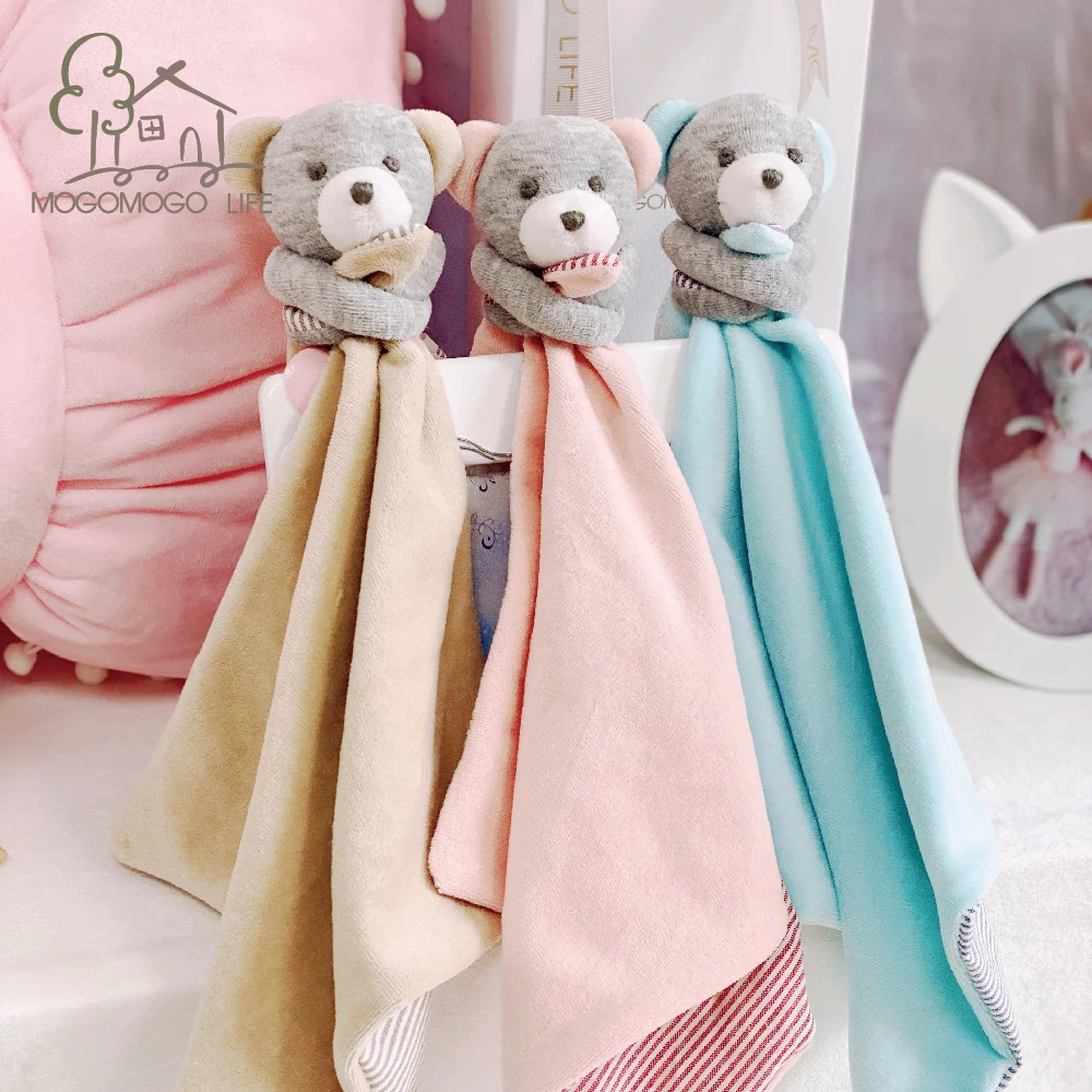 

MOGO Baby Bib Comforter Bunny Newborn Appease Security Blanket Cute Toys Soft Unisex Infant Saliva LuxuryTowel Multi Function