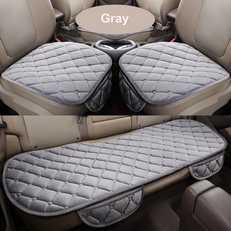 Car Seat Cover Winter Warm Plush Seat Cushion Anti-slip Universal Front Rear Seat Pad for Vehicle Auto Car Seat Protector