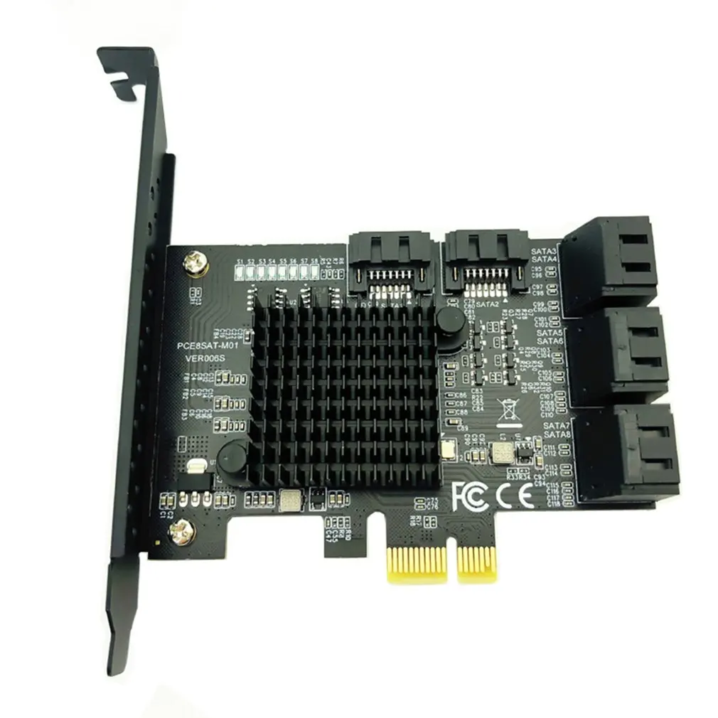 

8 Port SATA 3 PCI Express Expansion Card PCI-E SATA Controller PCIE 1X to SATA Card SATA3.0 6Gb Adapter Add On Cards for HDD SSD