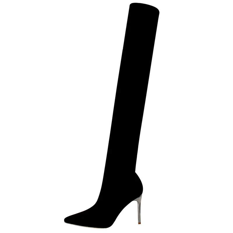 BIGTREE Shoes Stretch Thigh High Boots Women Over The Knee Boots Stiletto Heels Women Long Boots Autumn Winter Boots Cuissardes