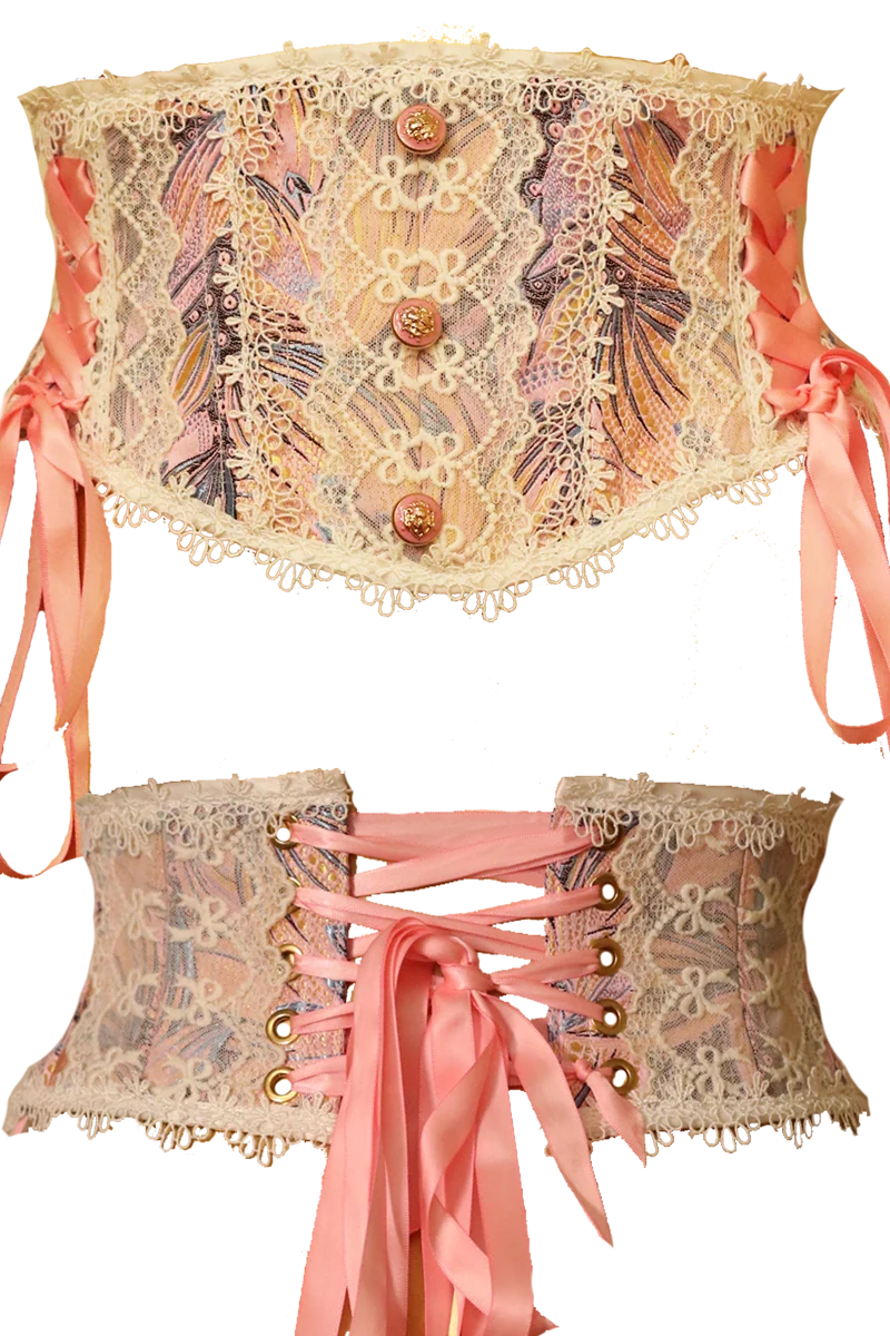 Annzley summer girdle female decoration outside corset retro double steel bone Lolita ultra short waist belt