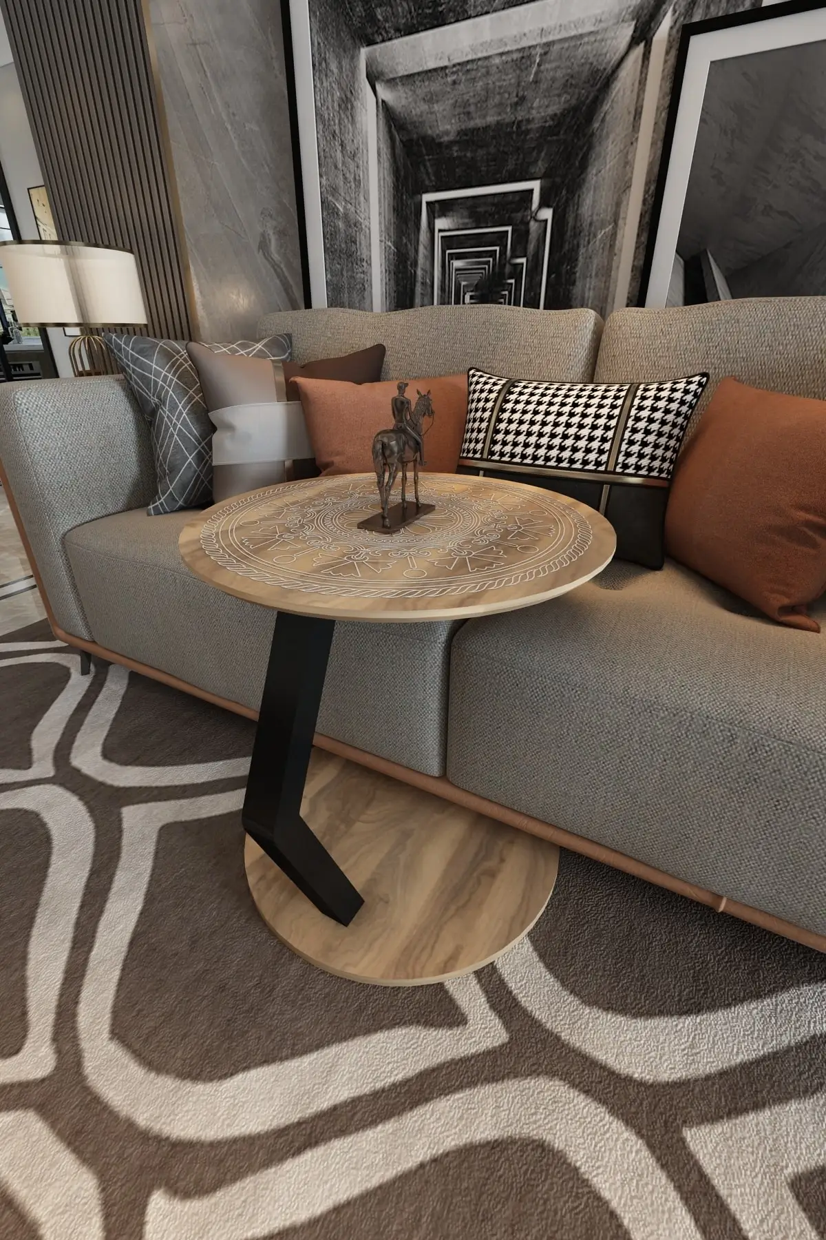 Lord C Coffee Table Sofa Stand Side Coffee Table Zigon Coffee Table Serving Stand Walnut