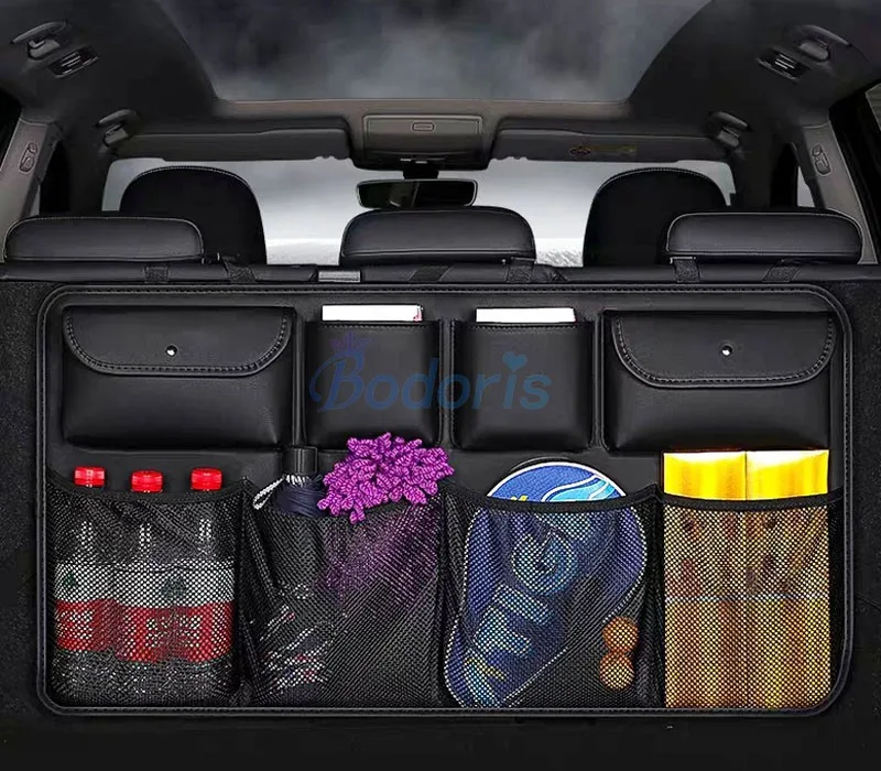 

For Toyota Land Cruiser 120 150 Prado FJ150 J120 Rear Trunk Storage Bag Luggage Nets Hook & Loop Car Organizer Prado Accessories