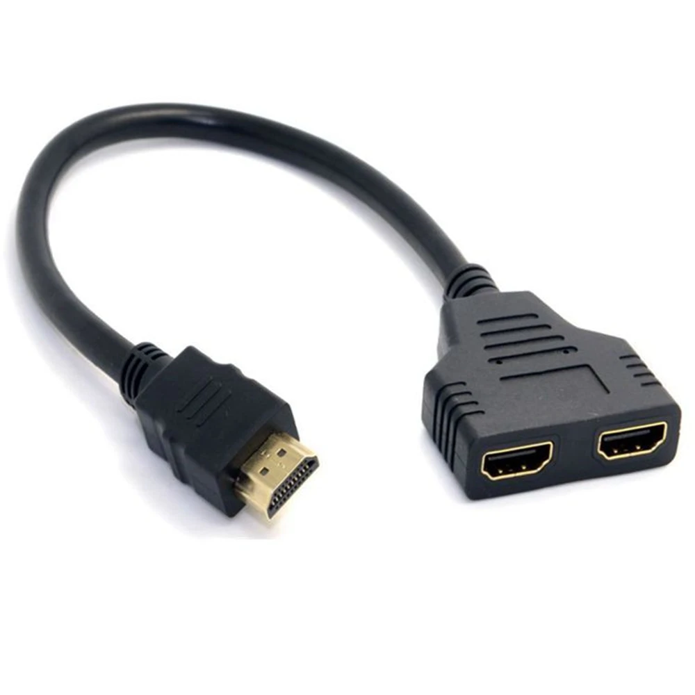 New Arrival Cable HD-compatible Splitter Cable 1 Male To Dual HD 2 Female Y Splitter Adapter in HDTV HD LED LCD TV 30cm