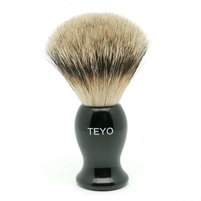

Бритвенная щетка TEYO Silvertip из барсука с полимерной ручкой, идеально подходит для мужчин, крем для влажного бритья, бритва с двойным краем