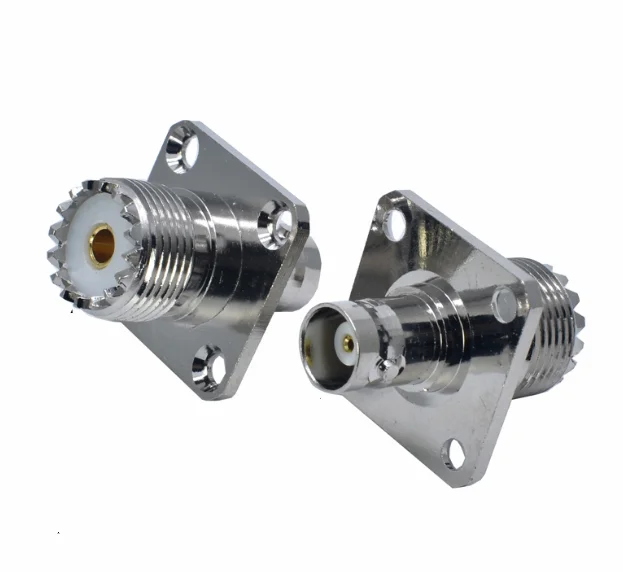 

RF Adapter UHF PL259 SO239 Female To BNC Female 4 Hole Flange Panel Mount RF Coaxial Connectors