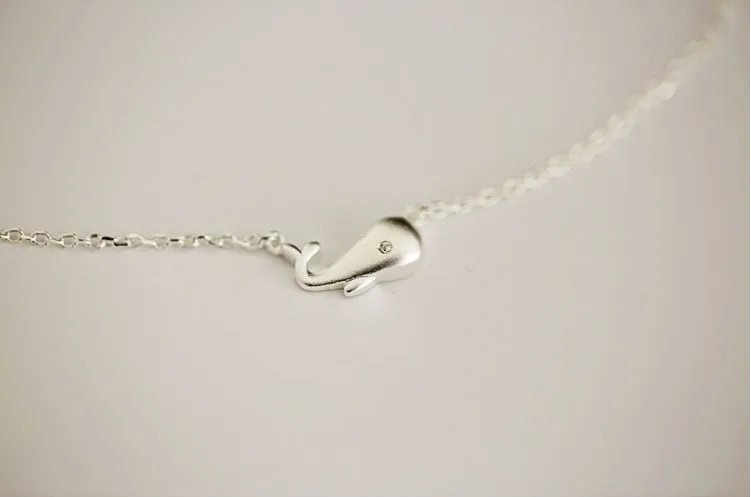925 Sterling Silver Cute whale Necklaces & Pendants For Women Fashion Lady Festival Gift Sterling-silver-jewelry