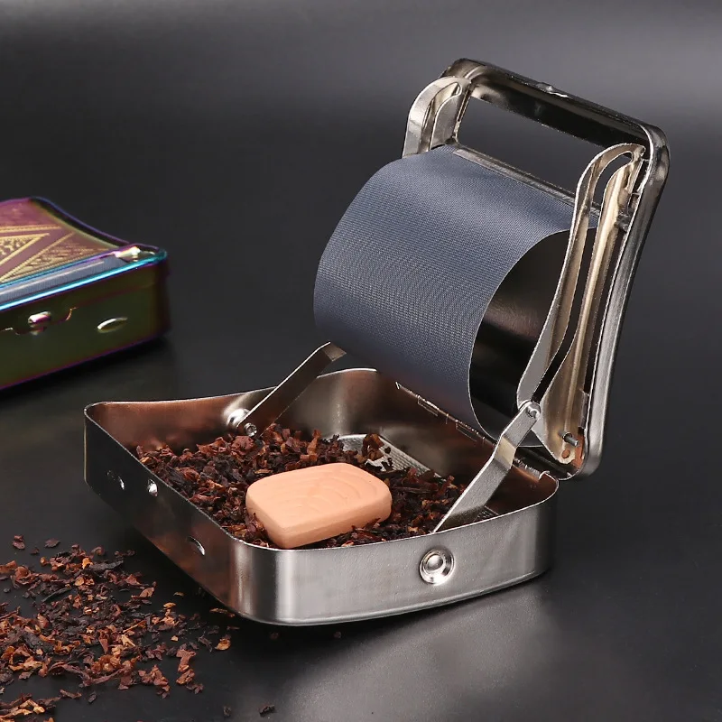 Máquina de cigarro metálica, fabricação de cigarros, manual e semiautomática, acessórios ajustáveis, máquina para fumar