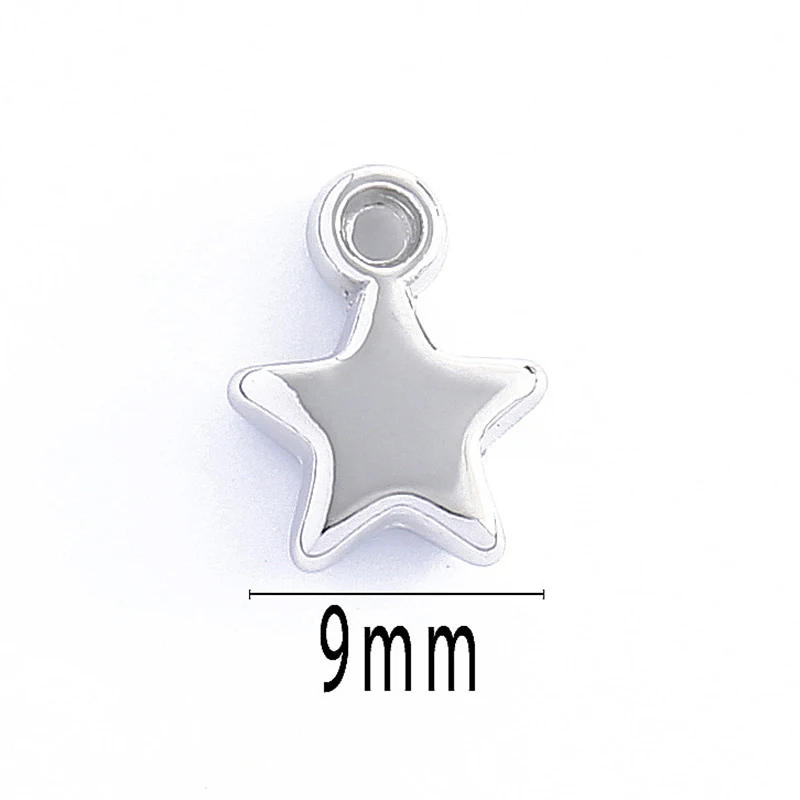 100pcs 9mm Star Bead Charm Gold Silver Plated CCB Plastic Small Pendant for DIY Jewelry Making Bracelet Necklace Earring Pendant