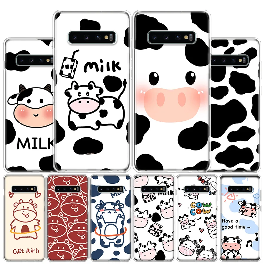 Dairy Cattle Cow Speckle Cute Cover Phone Case For Samsung Galaxy A51 A71 A50 A70 A40 A30 A20E A10 A41 A31 A21S A11 A01 A6 A8 +