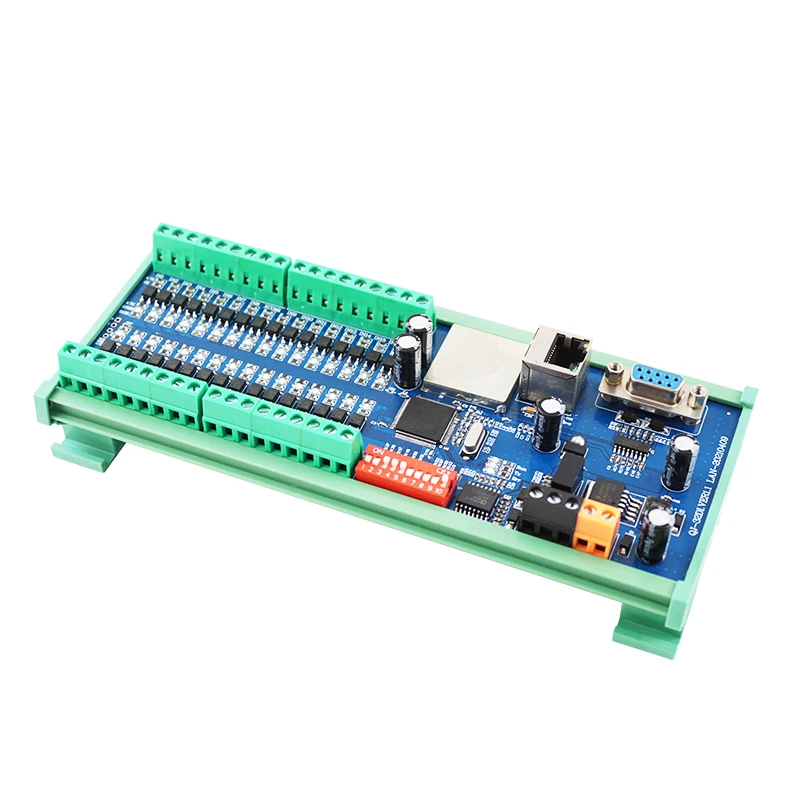 Huaqingjun modulo di ingresso LAN RS485 232 a 32 canali acquisizione dati digitale 24VDC con luci Modbus RTU/TCP per interruttore