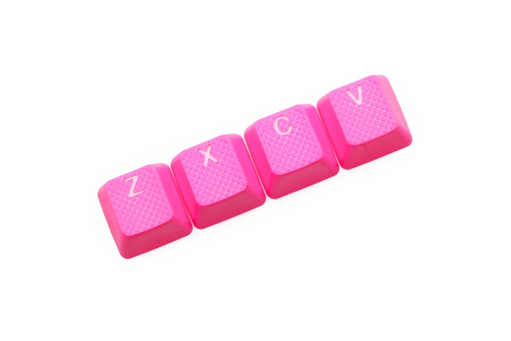 taihao Rubber Gaming Keycap Set Rubberized Doubleshot Cherry MX OEM Profile 4 key zxcv magenta light blue Neon Yellow Neon Green