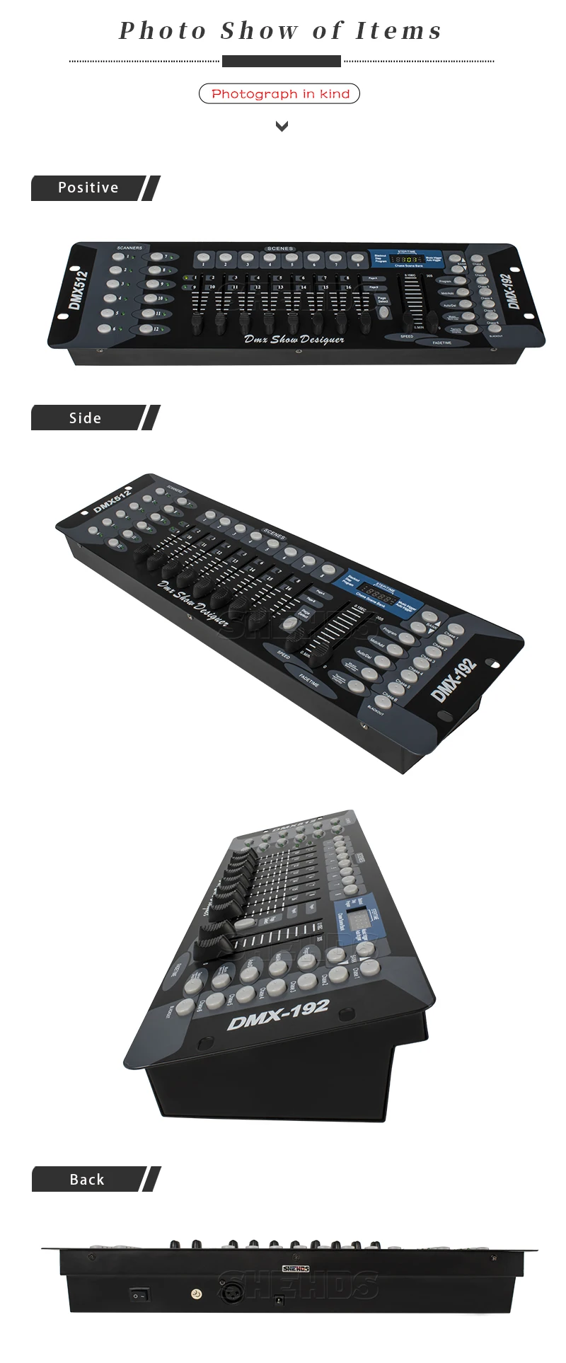 SHEHDS 1024 Controller/192 Konsole für Par Lighting Moving Head Licht International Standard DJ Disco Hochzeiten Konzerte – Detail 30