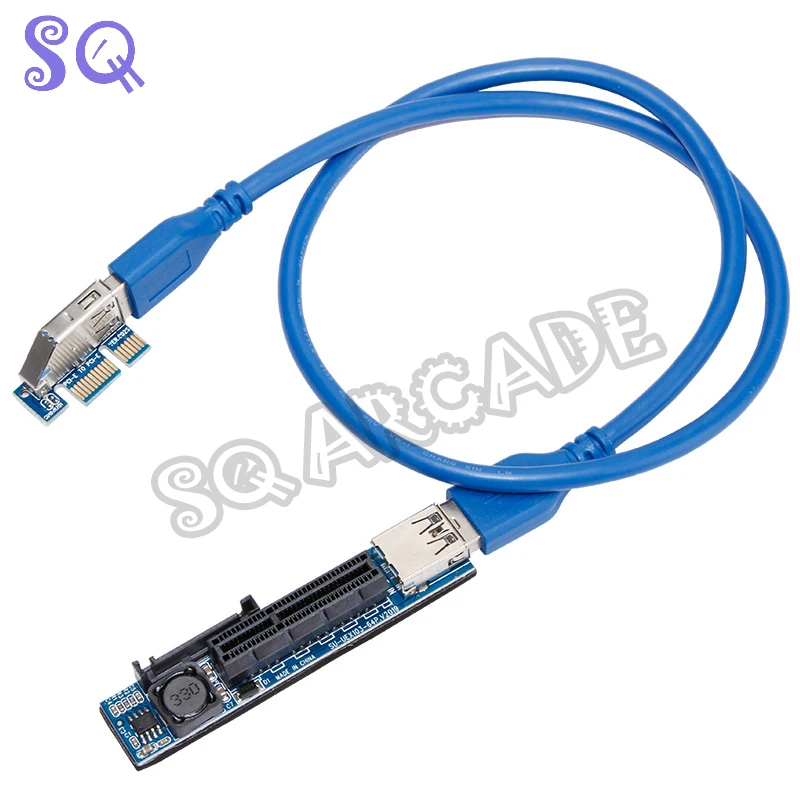 

2 pieces PCI-E Extender PCI 1X Riser for Supply Motherboard USB 3.0 SATA Cable Power Slot Bitcoin Mining Antminer Ethereum Miner