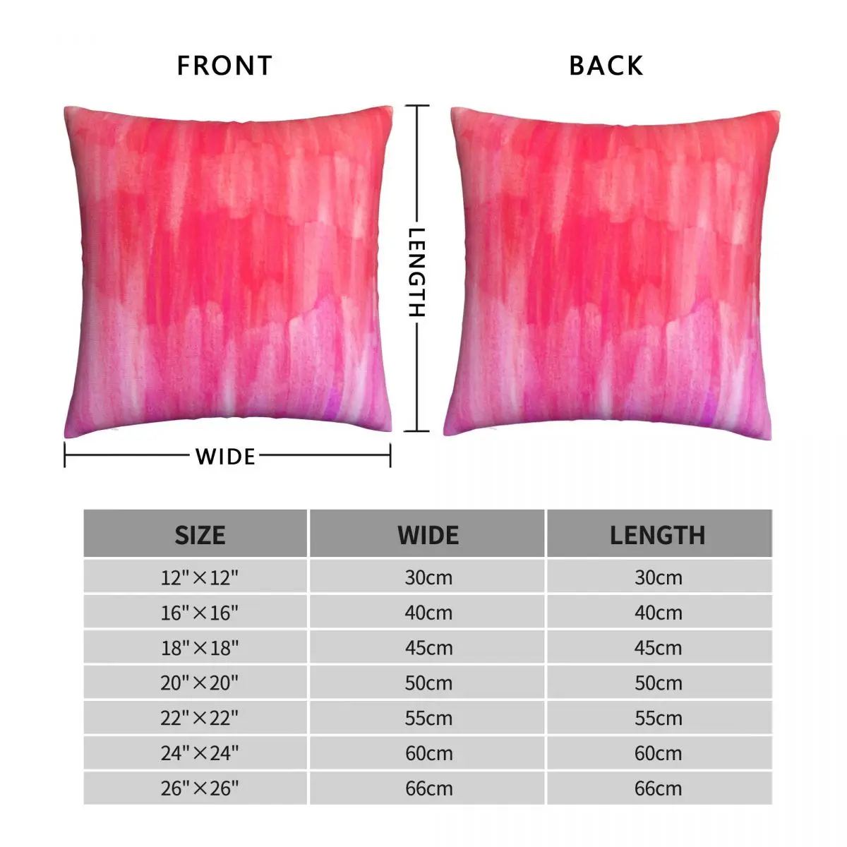 Hot Pink Melon Magenta Abstract Square Pillowcase Polyester Linen Velvet Pattern Zip Decor Throw Pillow Case Sofa Cushion Cover