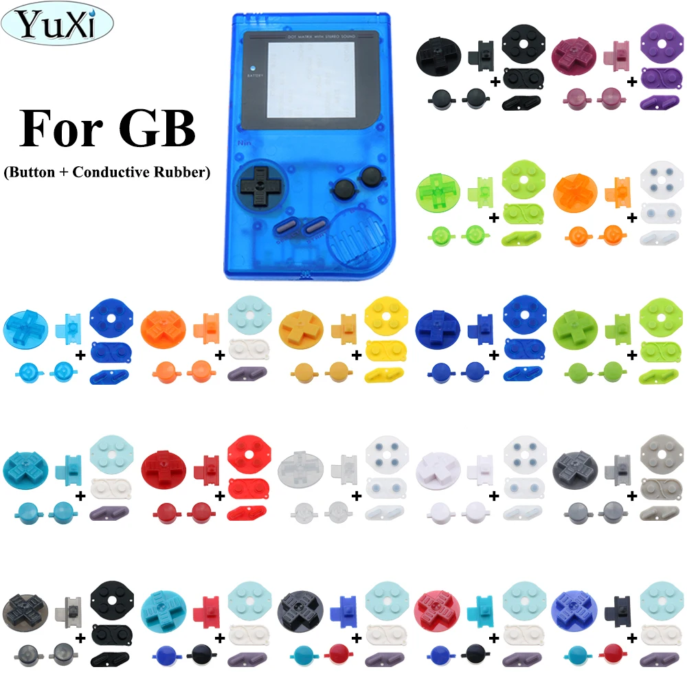 

YuXi Rubber Conductive Button A B D Pad Silicone Start Select Keypad + DIY Buttons Set For Gameboy Classic for GB DMG Accessory