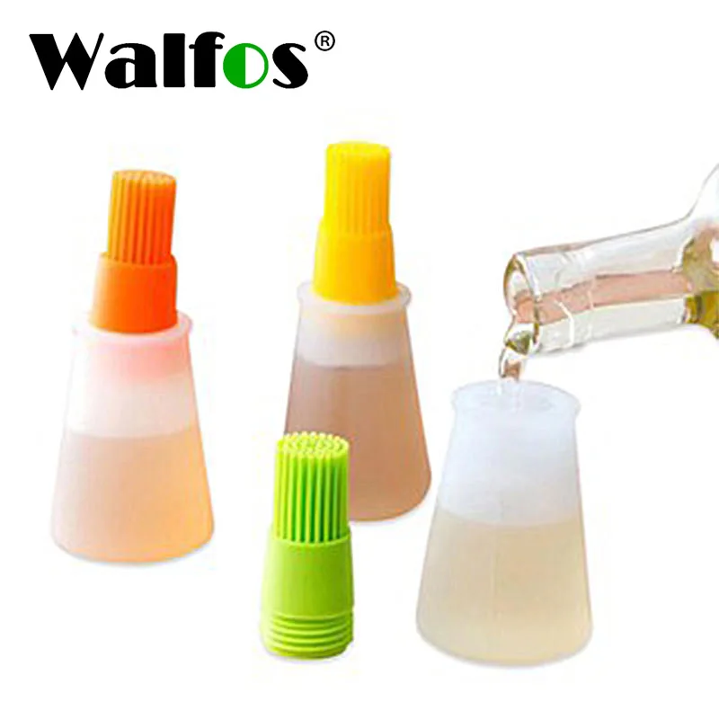 

WALFOS Silicone Barbecue Oil Brush Oil Dispenser with Brush Cake Bread Butter Brush BBQ Seasoning Bottle Brush Kitchen Gadgets