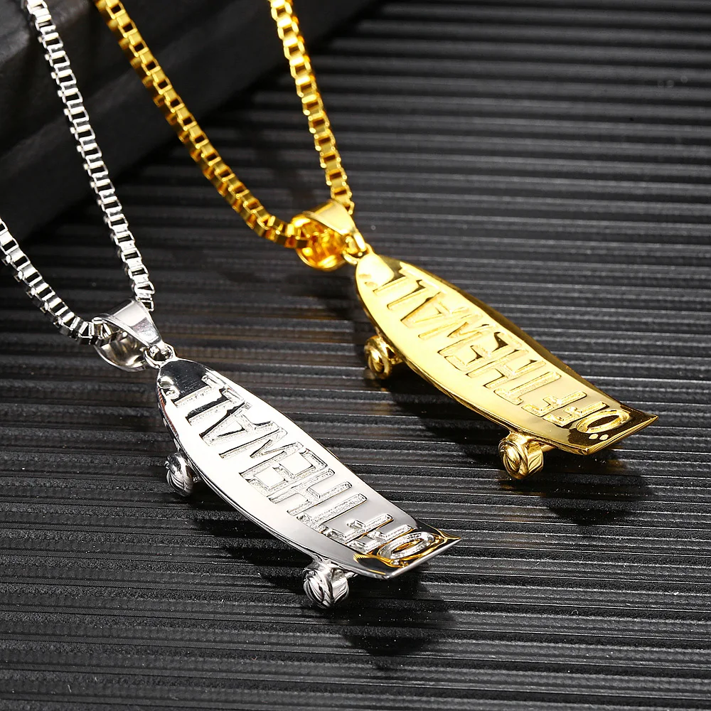 Vans Fashion Brand Street Skateboard Necklace Hiphop Rap Pendant Men's and Women's Pendant Accessories Men's Fashion Accessories