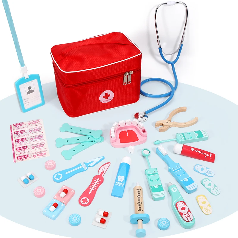 Jouets en bois pour bébé, jeu de Simulation médicale, pour l'éducation des enfants