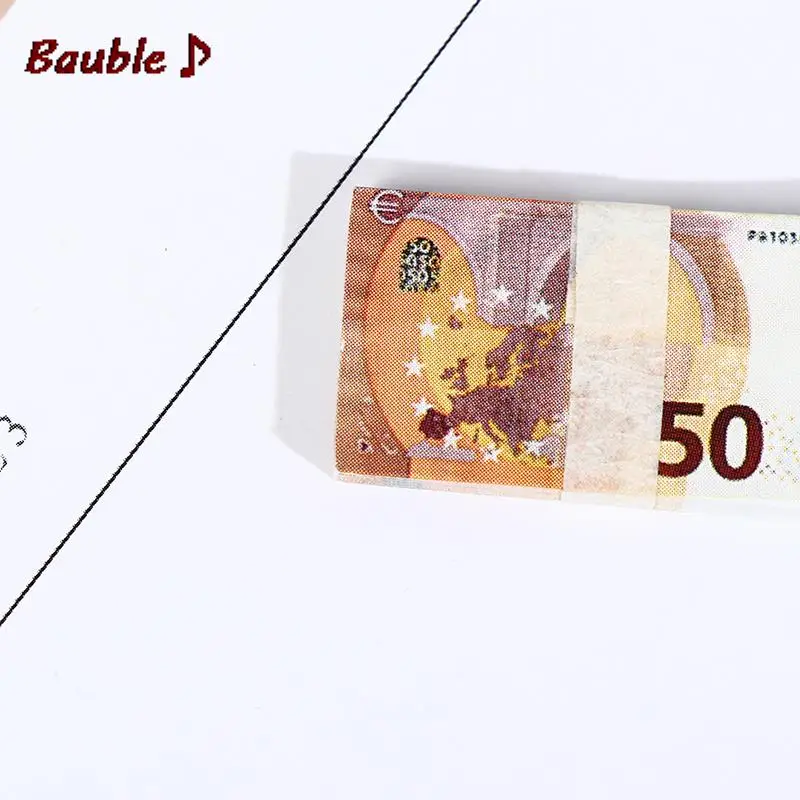 20 قطعة/المجموعة/المجموعة 1/12 دولارات صغيرة دمية جيب اليورو محاكاة لعبة الأوراق النقدية نموذج مصغر مصغرة الملحقات