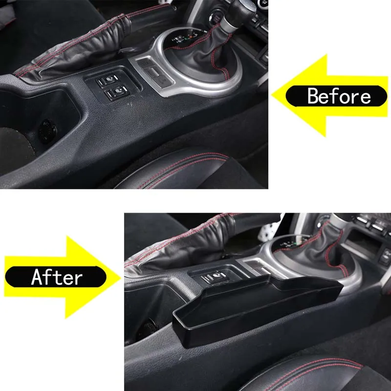 For Toyota 86/Subaru BRZ 2012-2020 Black Car Center Console Shift Side Storage Box Mobile Phone Box Car Interior Accessories