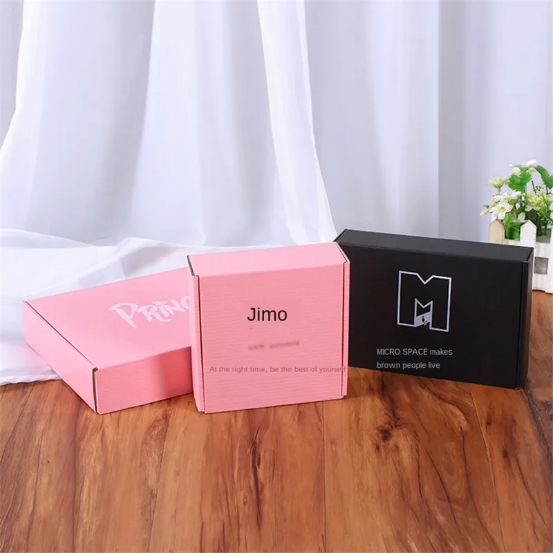 100pcs/lot Print logo Corrugated Paper Box Aircraft Carton Gift Packing Box T-shirt Package Hard Gift Box Custom Made