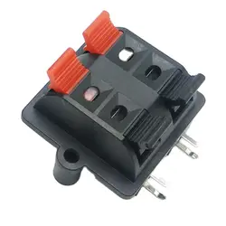 4 Socket Square Spring Press Quick Test Clamp Red Black Speaker Wire Clip Audio Cable Clamp LED Lamp Test Clip 10pcs/lot