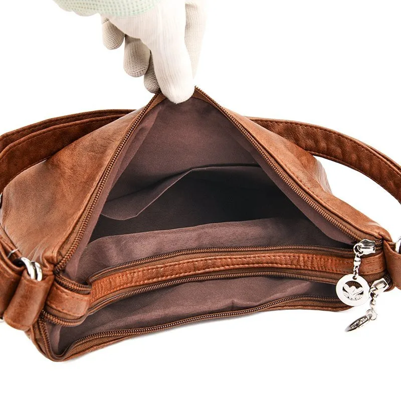 Vintage Frauen Umhängetasche Mode Pu Leder Umhängetasche Designer Geldbörse große Kapazität Handtasche Reisetasche Sack à main – Detail 27