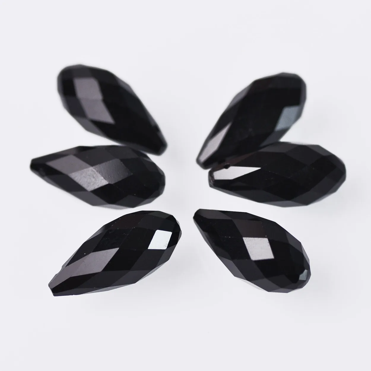 Pure Color & Plated Teardrop Faceted Crystal Glass 12X25mm Top Drilled Pendant Drops Loose Beads For Jewelry Making DIY