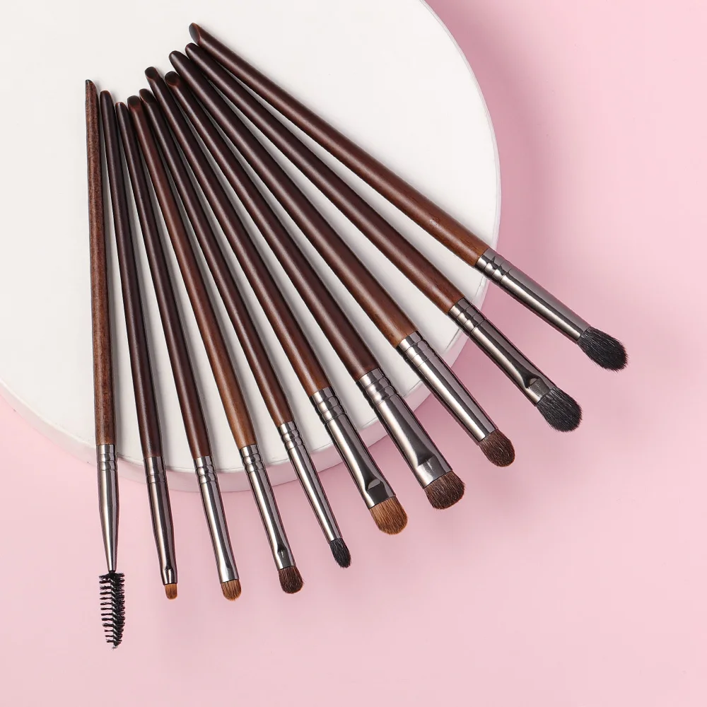 BETHY BEAUTY 10 PCS Brow Brush Blending Makeup Brush Set Cosmetic Spolie Contouring Brushes For Make Up Cream Crease Shading