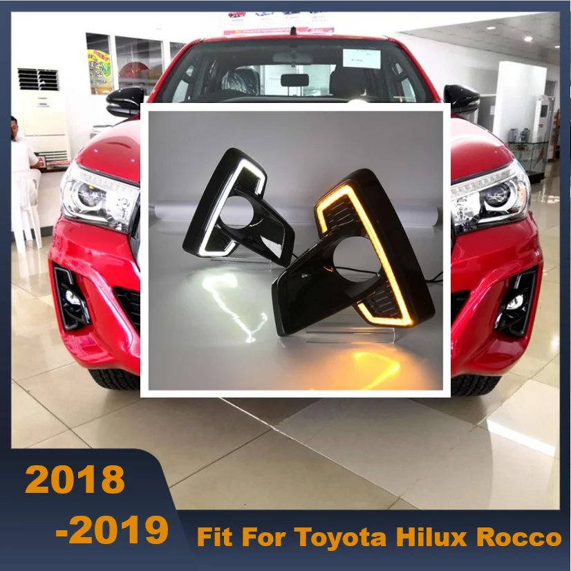 

LED DRL Daytime light Waterproof Signal Fog Lamp Daytime Running Lights For Toyota Hilux Rocco 2018 2019