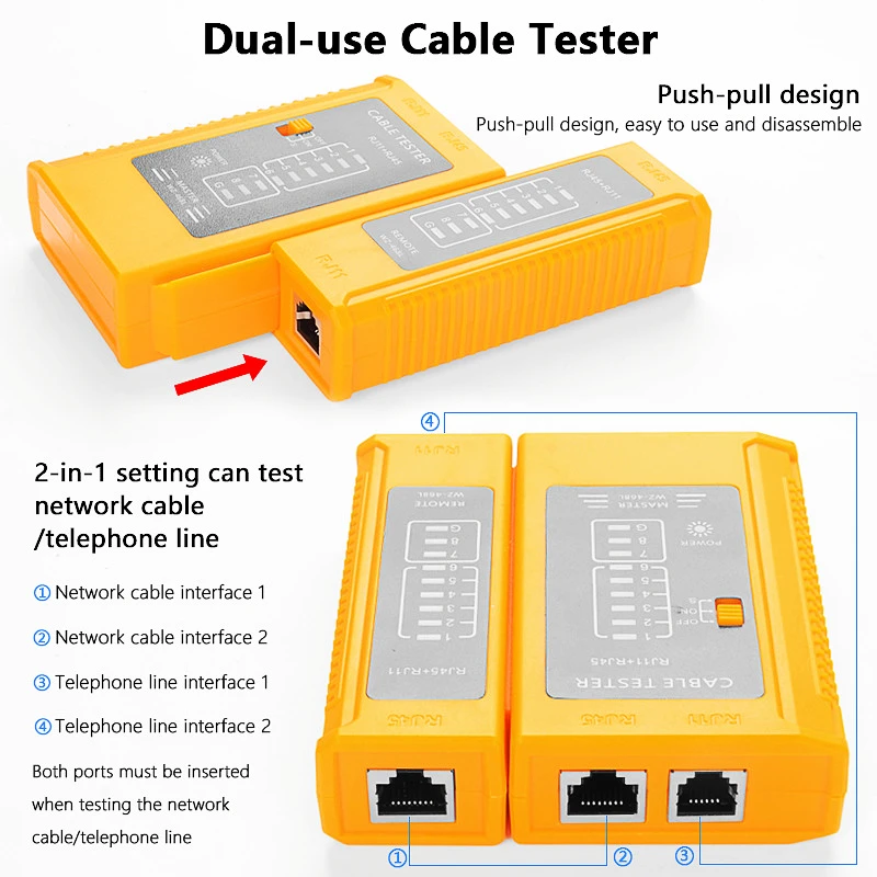 Kit di strumenti per pinze di riparazione della rete h12v RJ45 RJ11 RJ12 con Tester per cavi pinza spellafili pinza a crimpare pinza a crimpare