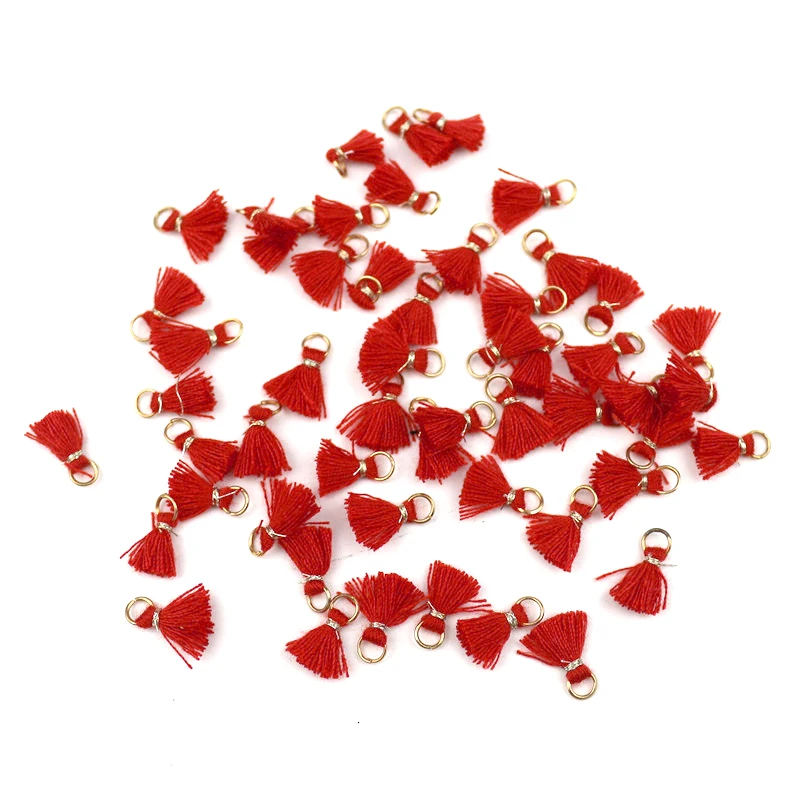 20Pcs 1 Cm Filo di Cotone Mini Nappa Trim Ciondolo Fai da Te Materiali Dei Monili Orecchini Ornamenti Anello Appeso Piccola Frangia trim