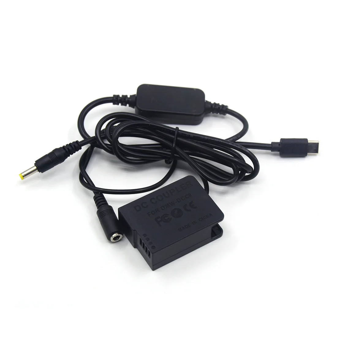 Convertidor de USB-PD USB tipo C a Cable de CC, DMW-DCC8 BLC12 BLC12E, batería falsa para Lumix DMC FZ1000 FZ2000 FZ200 FZ300 G7 G6 GX8 G