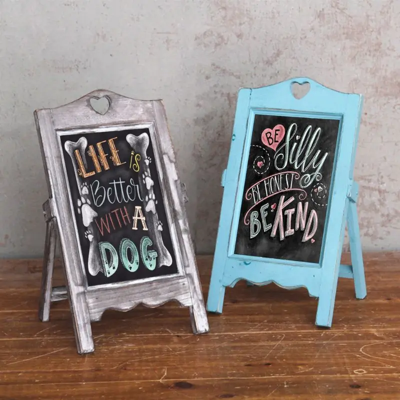 Wooden Desktop Memo Message Blackboard Chalkboard Easel Restaurant Restaurant School Office Supplies C26