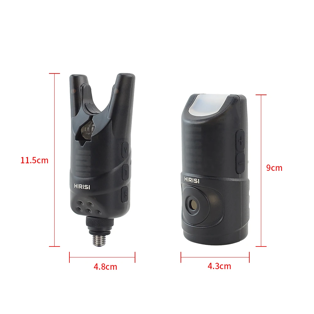 Hirisi Kabelloses Karpfenangel-Bissalarmsystem, Elektronisches Bissanzeiger-Set mit Batterien, Angelzubehör HRS1 – Detail 3