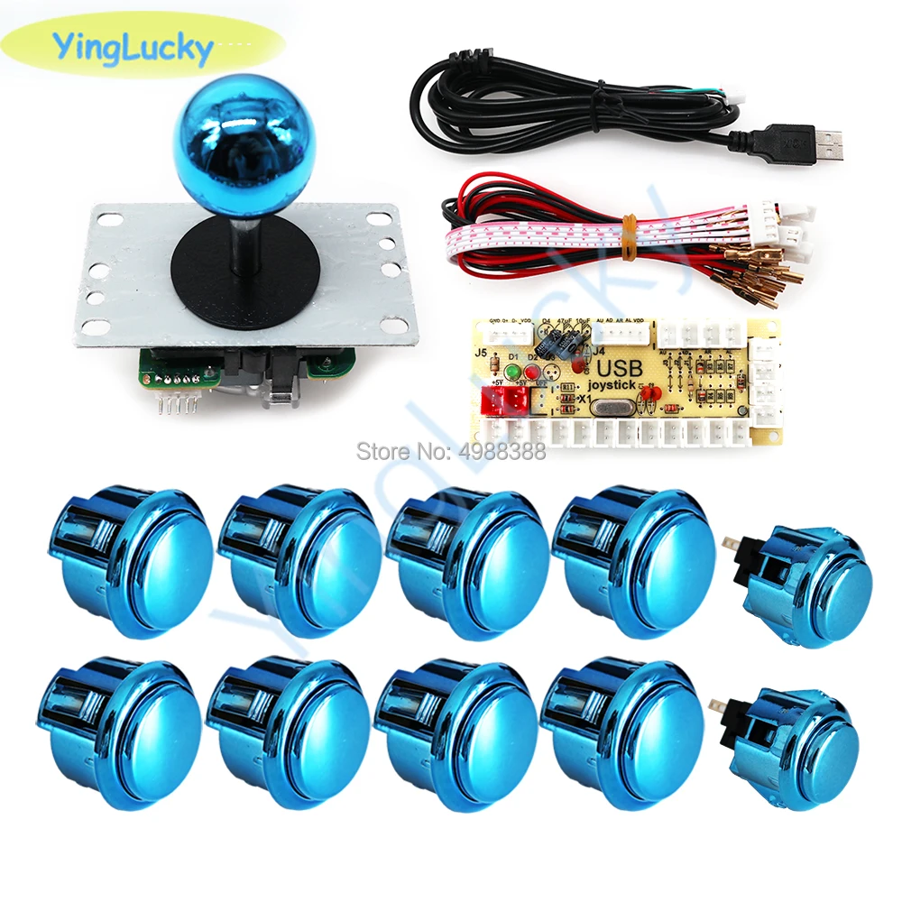 NEW DIY arcade joystick kit 30mm 24mm arcade buttons usb zero delay encoder sanwa joystick for Raspberry Pi MAME pandora box