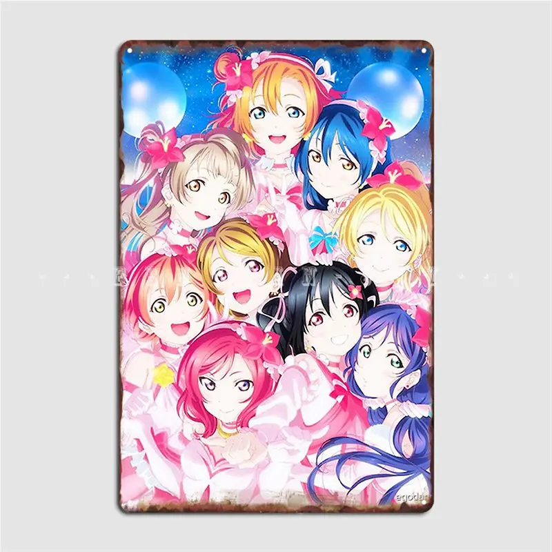 Love Live Μ's Metal Plaque Poster Wall Pub Wall Design Painting Décor Tin Sign Posters