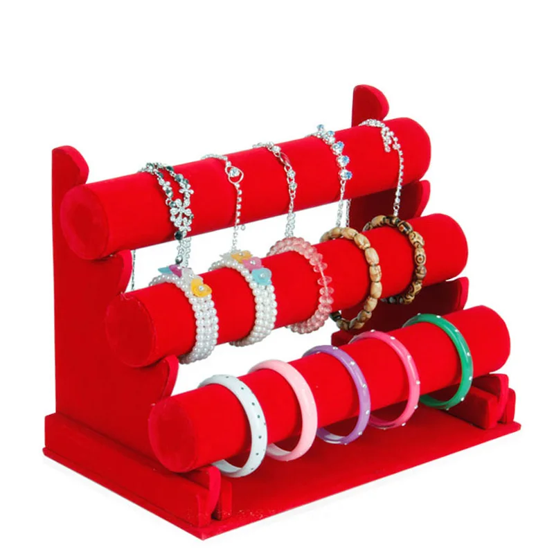 

Various Fabric Options Bracelets Holder Bangle Stand Durable T-Bar Jewelry Display Jewellery Organizer Rack