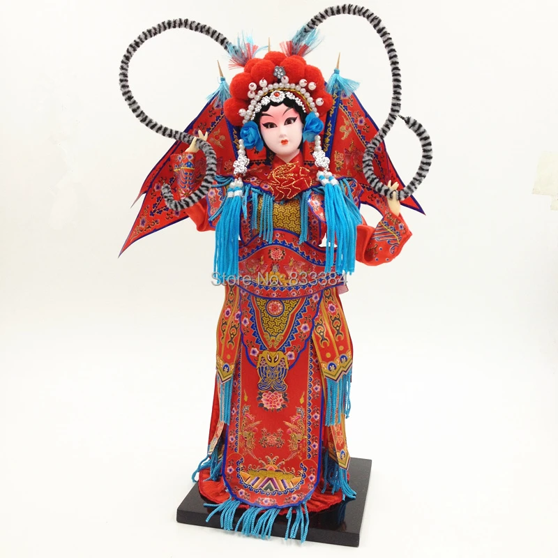 Chinese Traditional Handicraft Silk Figurine Collectible Chinese Doll Silk Doll (1800-Red)