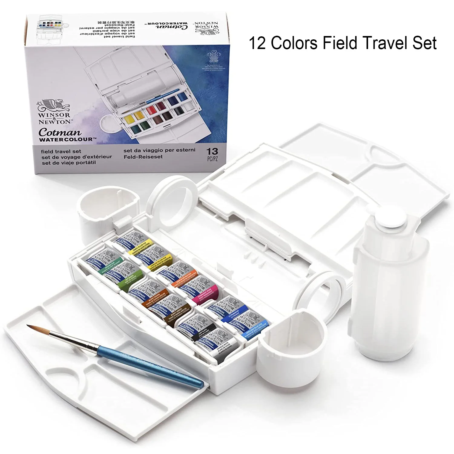 

Winsor & Newton 12 colors Water Color Paints Watercolor Pigment Field Travel Set