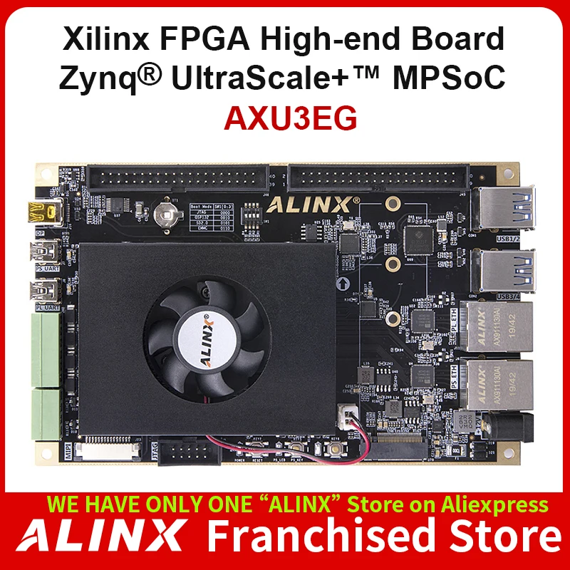 ALINX AXU3EG:  Xilinx Zynq UltraScale+ MPSoC ZU3EG FPGA Development Board AI Vitis-AI DPU 4K Video