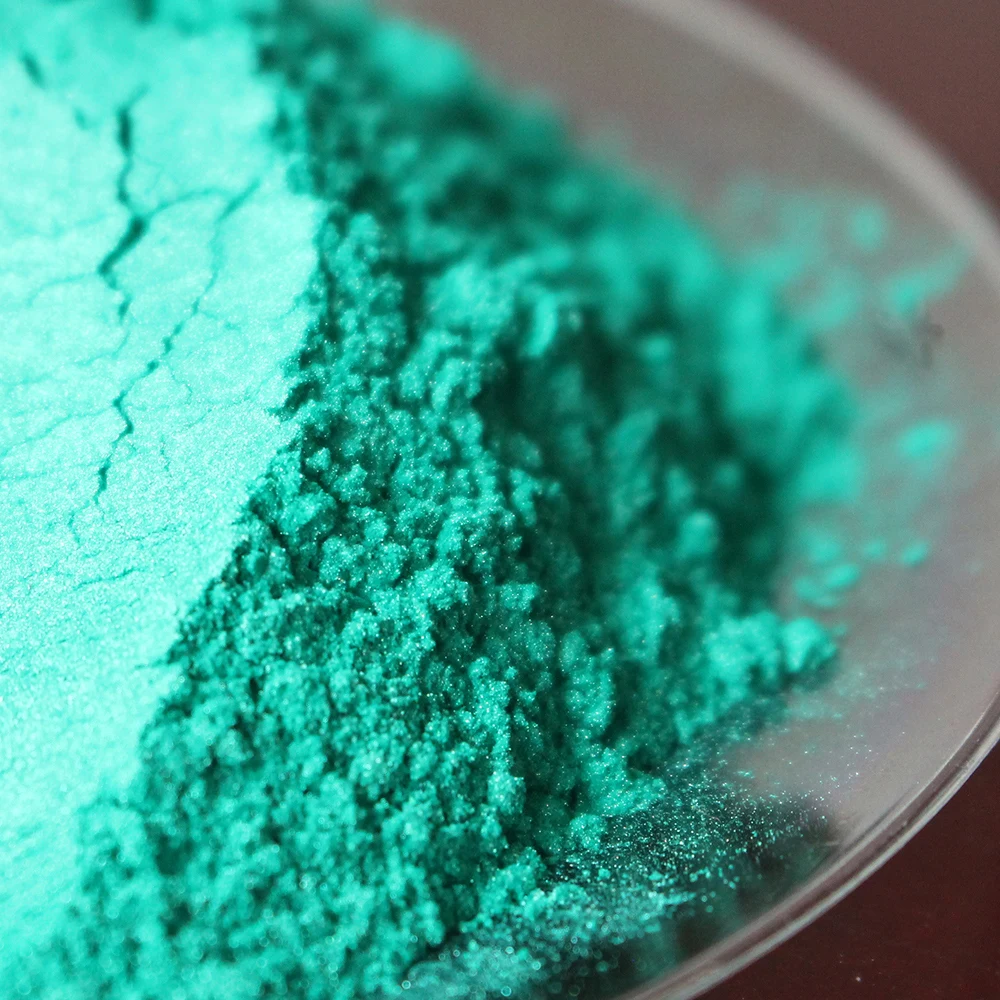 Poudre de mica vert turquoise, perle minérale, pigment, colorant, tournant pour ombre à barrage, vernis à ongles, Regina, bricolage, artisanat