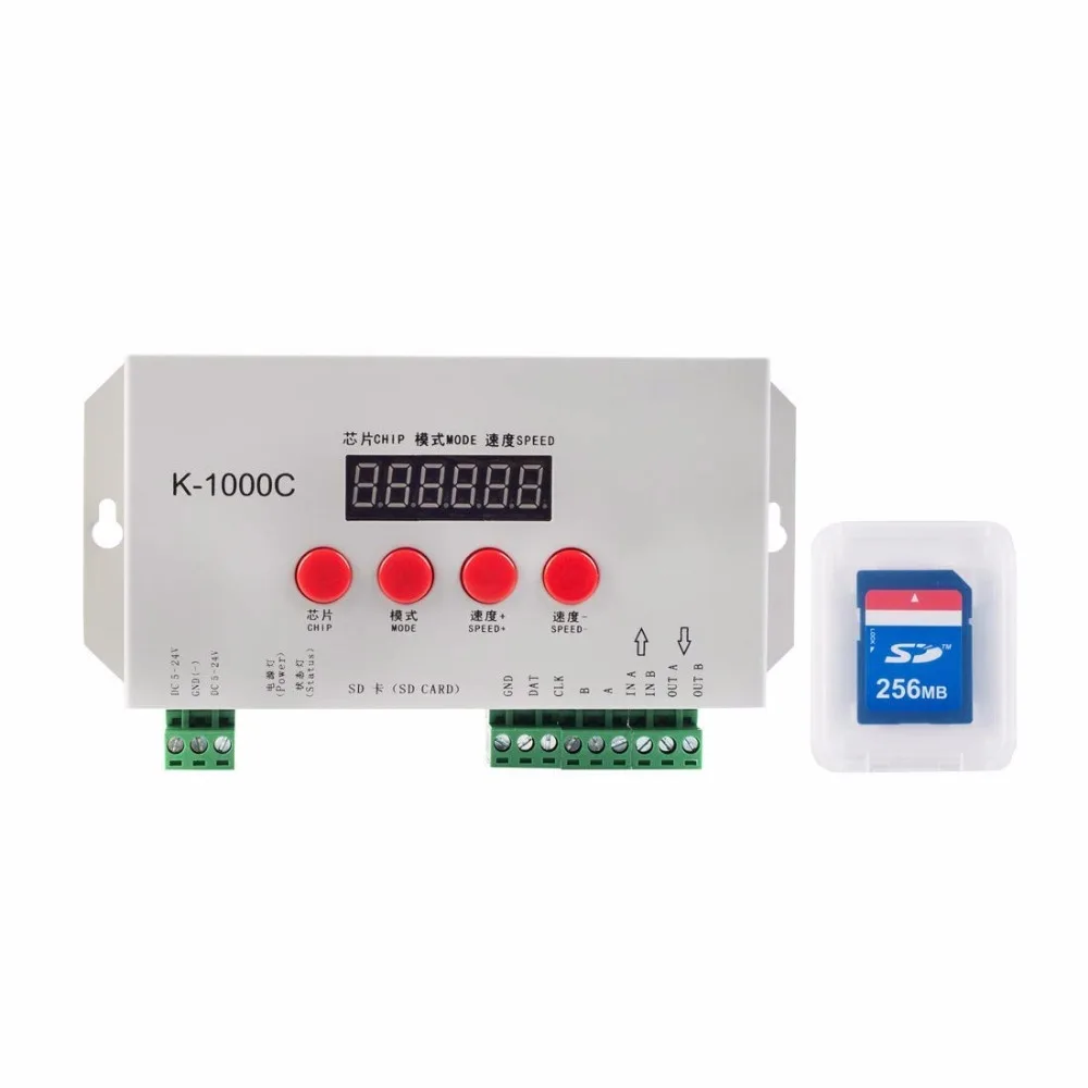 

K-1000C controller WS2812B,WS2811,APA102,SK6812,WS2801 LED 2048 Pixels Program Controller DC5-24V