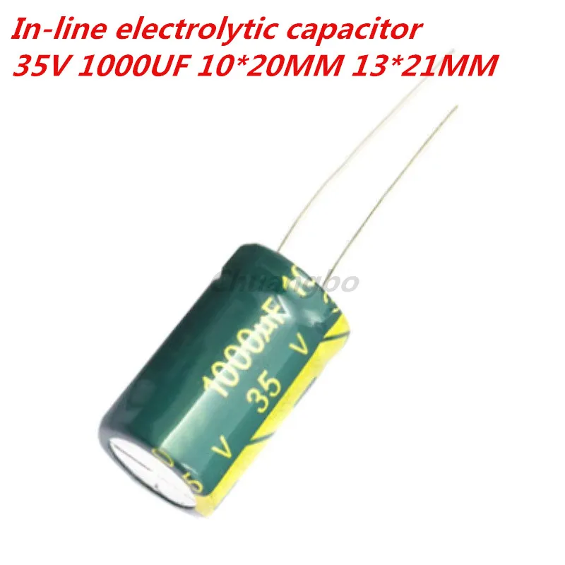 10pcs-20pcs 35V1000UF 35V 1000UF 10*20 13*21 Higt quality low ESR/impedance high frequency aluminum electrolytic capacitor