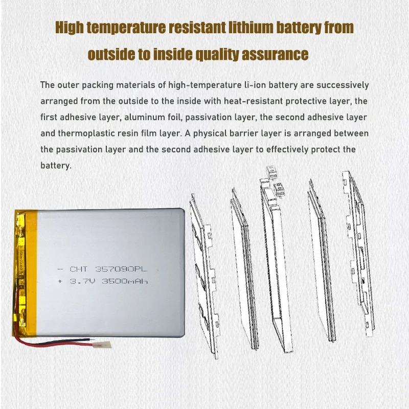 3.7 فولت خلايا ليبو 357090 3500mah بطاريات ليثيوم بوليمر قابلة للشحن ل سو ليكسين S18 7/8/9 بوصة اللوحي MP3 اللعب الكهربائية