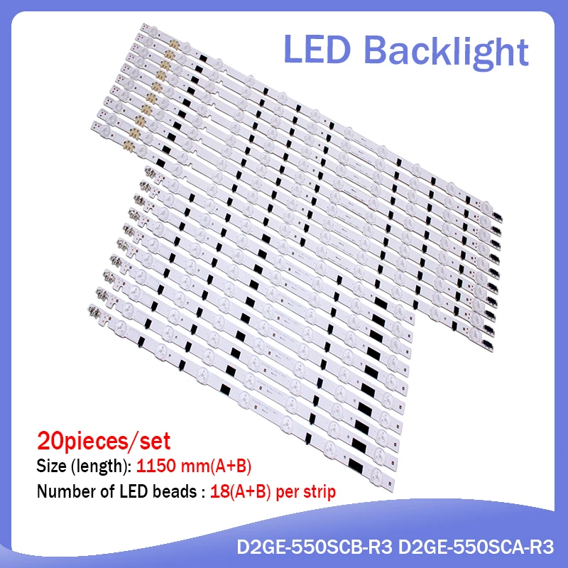 

(New Kit)20 PCS/set LED backlight strip D2GE-550SCB-R3 D2GE-550SCA-R3 for samsung UA55F6400AJ 2013SVS55F R 7 L 11 25312A 25313A