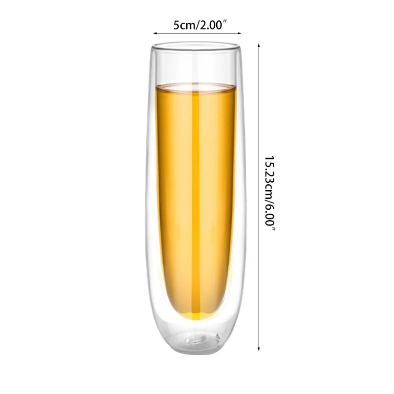 150ml Double wall coffee cup Shot vodka beer glasses Drinking wine glass Water juice cups Creative champagne cockta mug