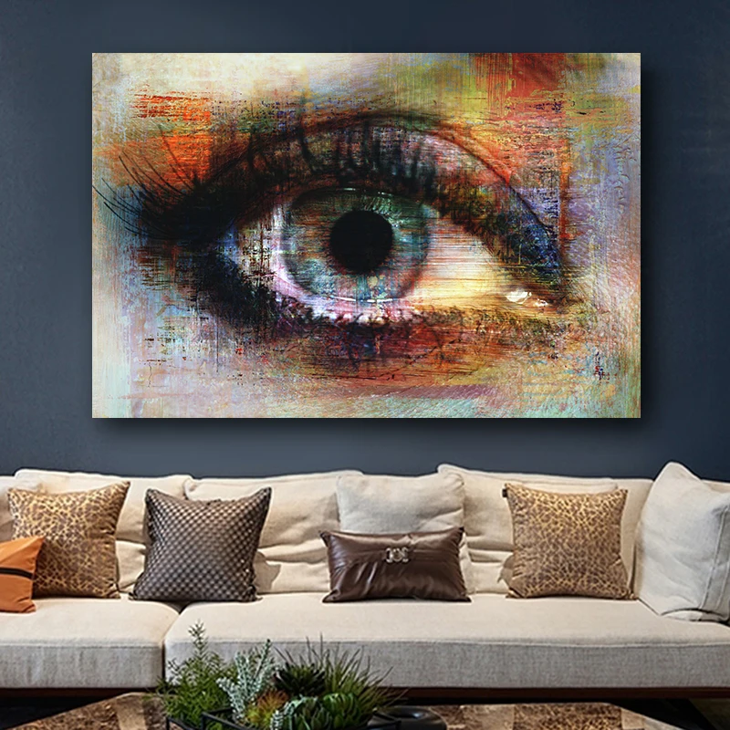 

Abstract Art Colorful Eye Canvas Painting, Wall Pictures for Living Room,Printed on Canvas, Modern Decorative Pictures