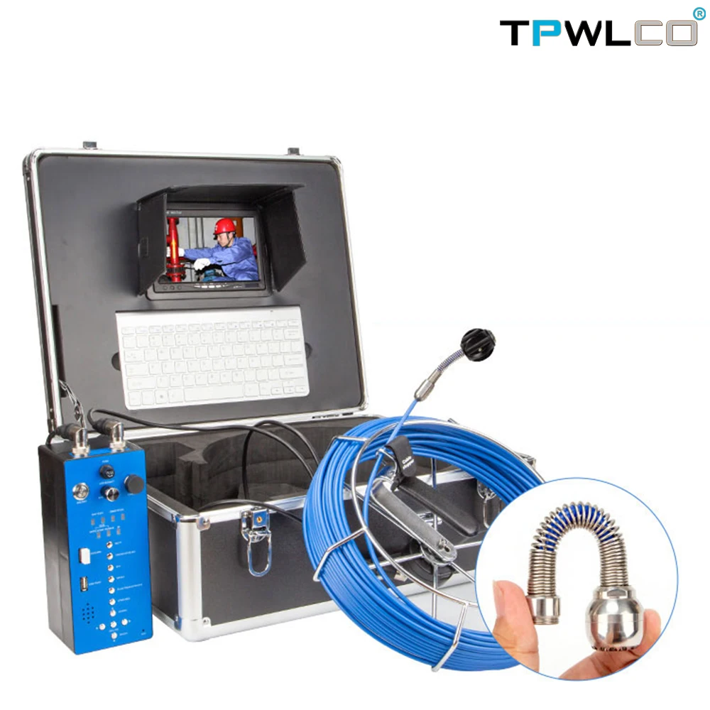 

7 Inch TFT-LCD Pipe Inspection Camera 20M Fiberglass Cable IP68 Waterproof Drain Sewer Pipeline Industrial Endoscope System